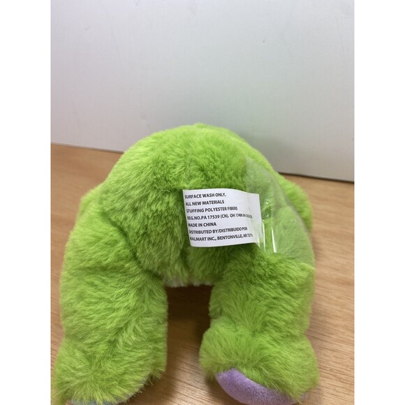 Walmart Green Frog Plush Stuffed Animal With Rainbow Bow Pastel Easter Kawaii - Picture 6 of 6